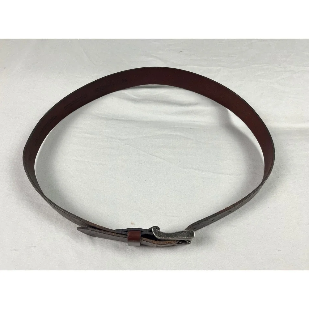 1901 Nordstrom Mens Dark Brown Perforated Leather Belt Size 36 Made in USA